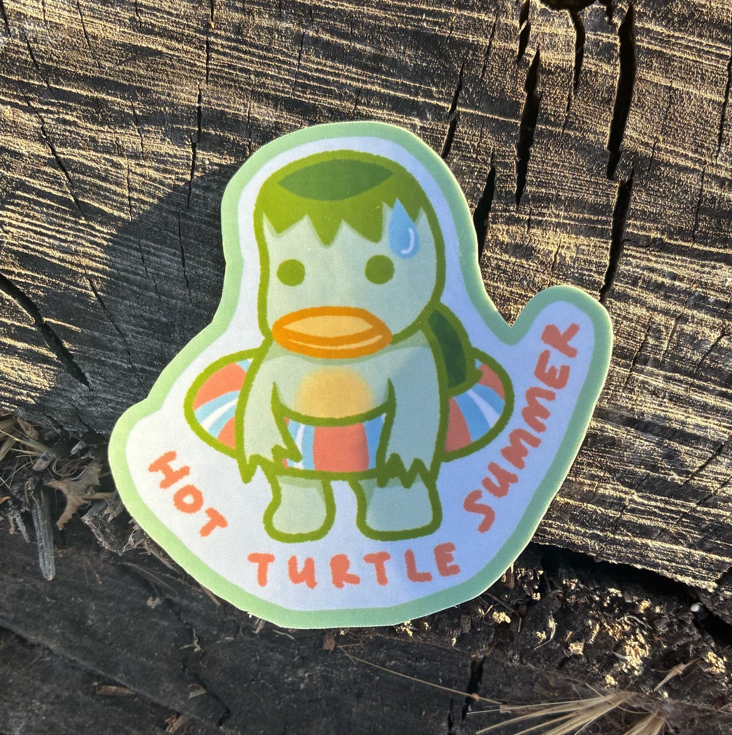 hot turtle summer sticker