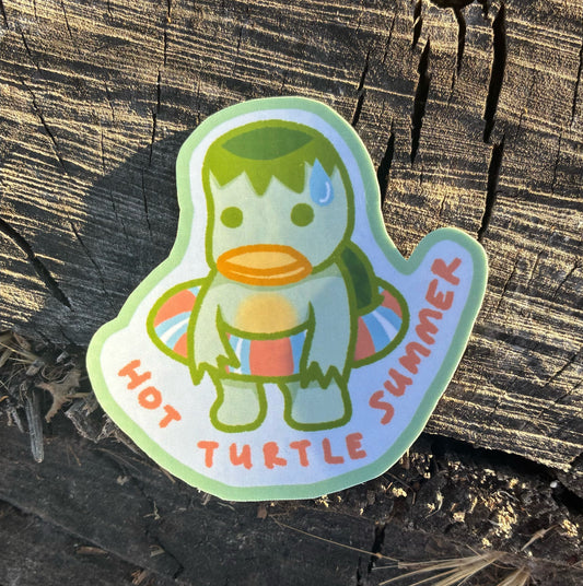 hot turtle summer sticker